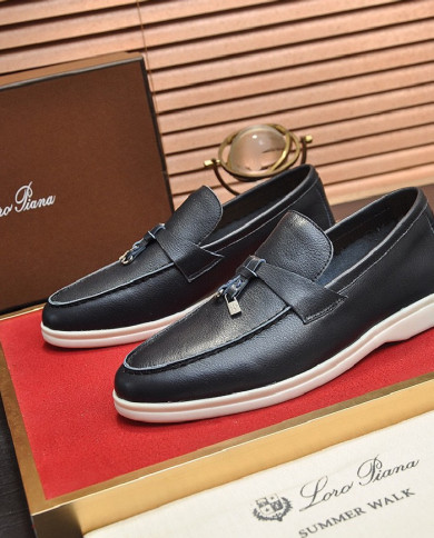 Lora Piana Couple style business loafers cowhide