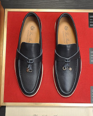 Lora Piana Couple style business loafers cowhide