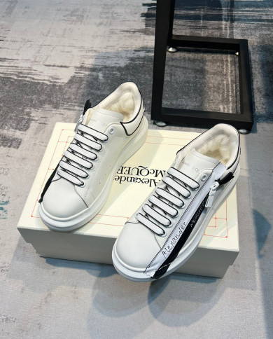 McQueen Versatile Little White Shoes Plush couple style
