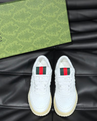 Gucci Re-Web couple style woven leather sports shoes
