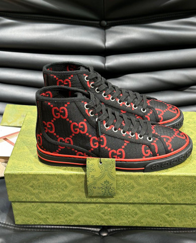 Gucci Dennis 1977 Couple High Top Sports Canvas Shoes boots