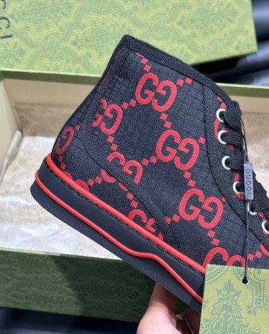 Gucci Dennis 1977 Couple High Top Sports Canvas Shoes boots