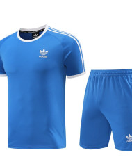 Adidas Short sleeved suit AD07 Colorful Blue Shorts Set