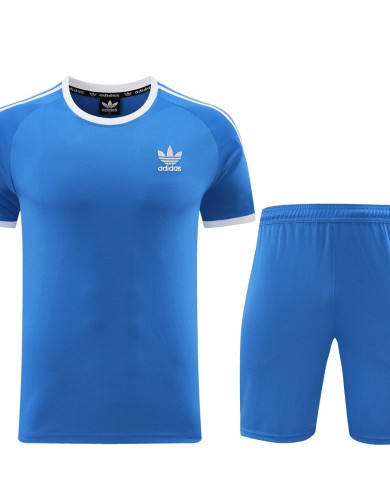 Adidas Short sleeved suit AD07 Colorful Blue Shorts Set
