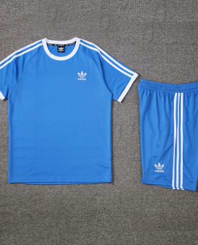 Adidas Short sleeved suit AD07 Colorful Blue Shorts Set