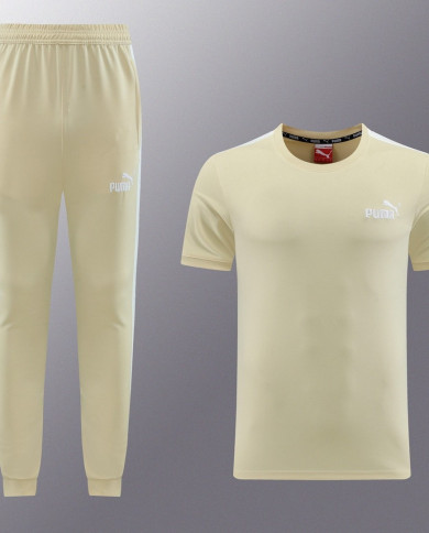 PUMA Short sleeved suit PD01 Apricot Pants Set