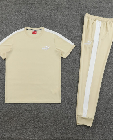 PUMA Short sleeved suit PD01 Apricot Pants Set