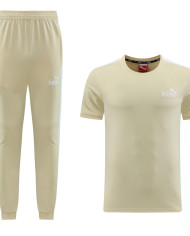 PUMA Short sleeved suit PD01 Apricot Pants Set