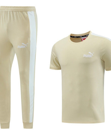 PUMA Short sleeved suit PD01 Apricot Pants Set