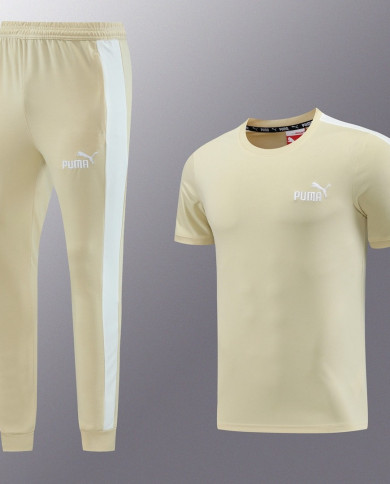 PUMA Short sleeved suit PD01 Apricot Pants Set
