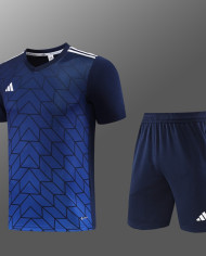 Adidas Short sleeved suit AD05 Blue Shorts Set