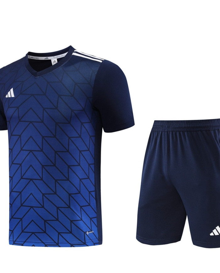 Adidas Short sleeved suit AD05 Blue Shorts Set
