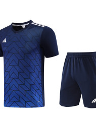 Adidas Short sleeved suit AD05 Blue Shorts Set