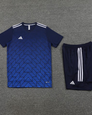 Adidas Short sleeved suit AD05 Blue Shorts Set