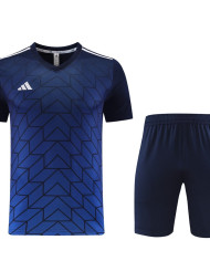 Adidas Short sleeved suit AD05 Blue Shorts Set