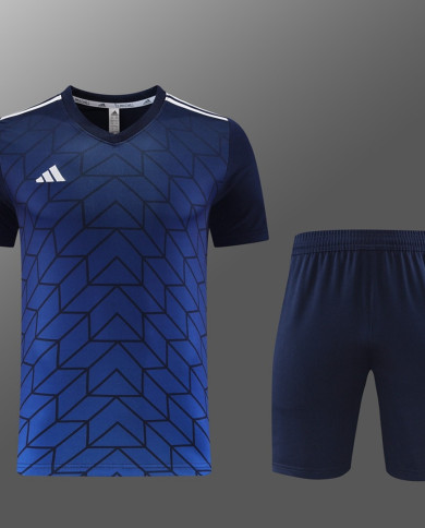 Adidas Short sleeved suit AD05 Blue Shorts Set