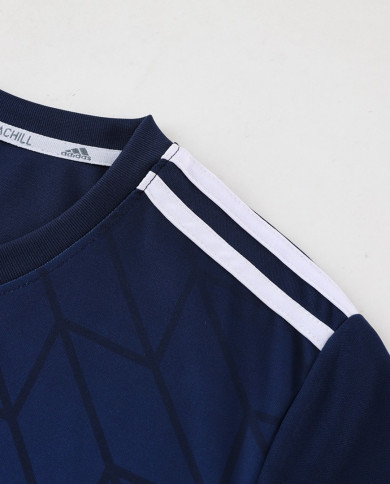 Adidas Short sleeved suit AD05 Blue Shorts Set