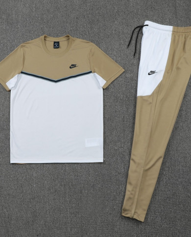 Nike Short sleeved suit ND01 khaki pants set