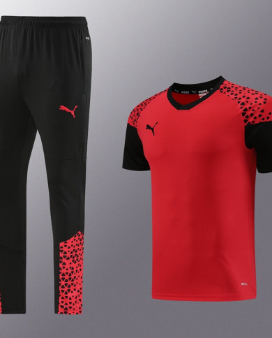 PUMA Short sleeved suit PD02 Red Pants Set
