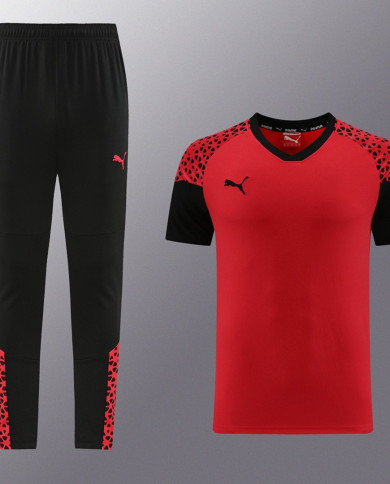PUMA Short sleeved suit PD02 Red Pants Set