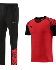PUMA Short sleeved suit PD02 Red Pants Set