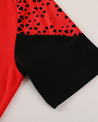 PUMA Short sleeved suit PD02 Red Pants Set