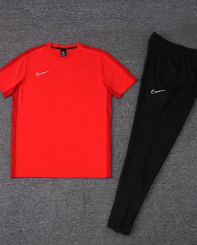 Nike Short sleeved suit ND02 Red Pants Set