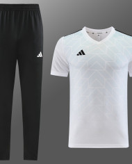Adidas Short sleeved suit AD05 White Pants Set