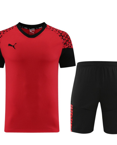 PUMA Short sleeved suit PD02 Red Shorts Set