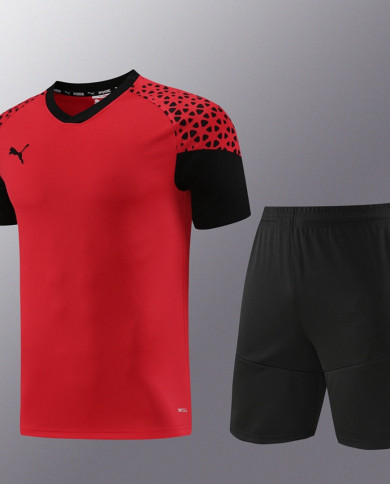 PUMA Short sleeved suit PD02 Red Shorts Set