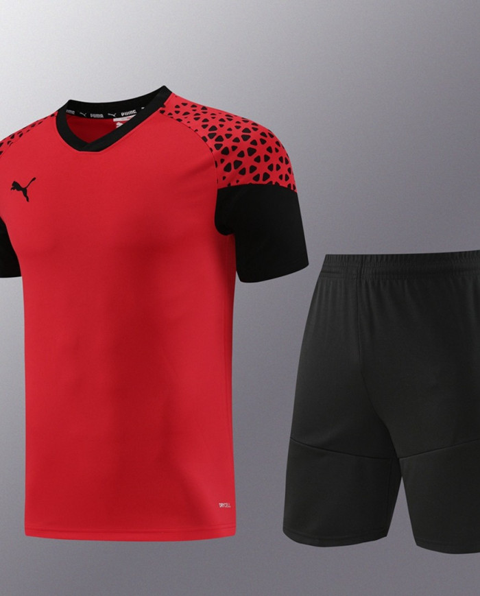 PUMA Short sleeved suit PD02 Red Shorts Set