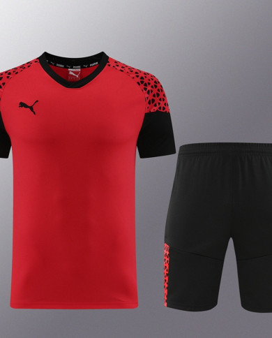 PUMA Short sleeved suit PD02 Red Shorts Set