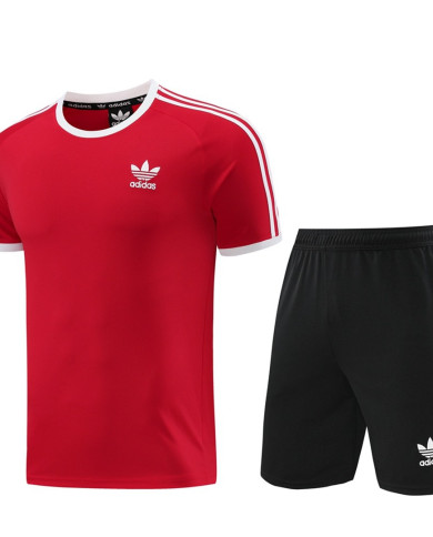 Adidas Short sleeved suit AD07 Red Shorts Set