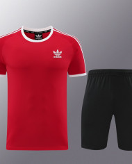 Adidas Short sleeved suit AD07 Red Shorts Set