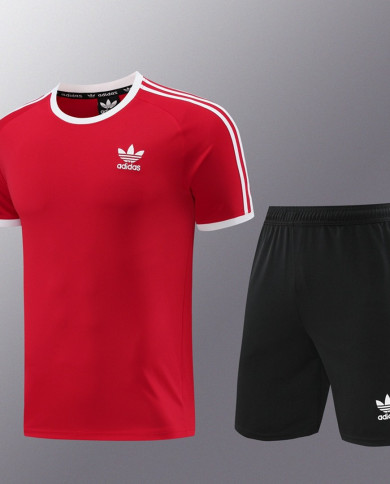Adidas Short sleeved suit AD07 Red Shorts Set