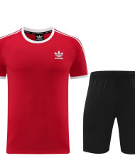 Adidas Short sleeved suit AD07 Red Shorts Set
