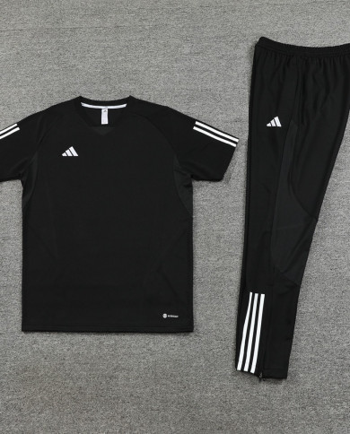 Adidas Short sleeved suit AD03 Black Pants Set