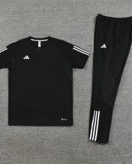 Adidas Short sleeved suit AD03 Black Pants Set