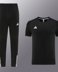 Adidas Short sleeved suit AD03 Black Pants Set