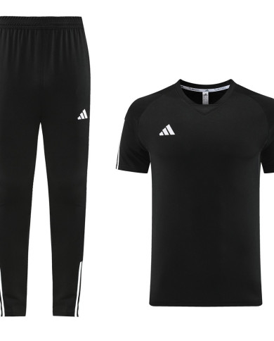 Adidas Short sleeved suit AD03 Black Pants Set