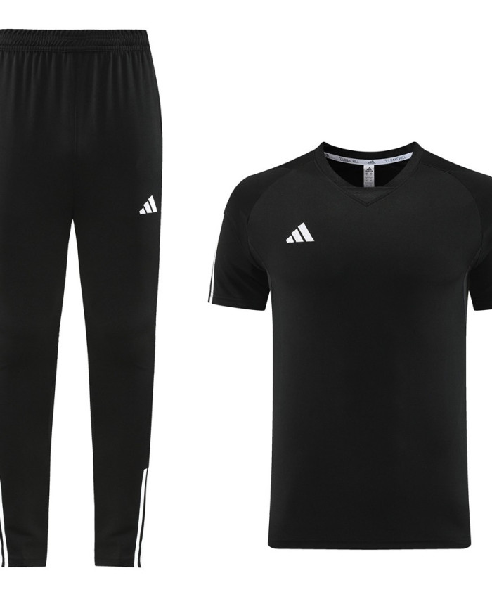 Adidas Short sleeved suit AD03 Black Pants Set