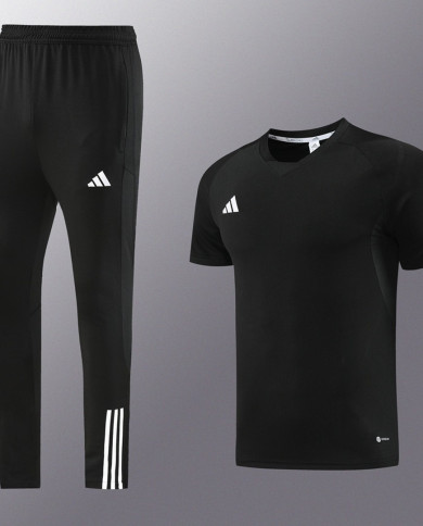 Adidas Short sleeved suit AD03 Black Pants Set