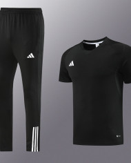 Adidas Short sleeved suit AD03 Black Pants Set