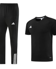 Adidas Short sleeved suit AD03 Black Pants Set