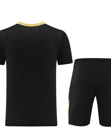Nike Short sleeved suit ND05 Black Gold Shorts Set