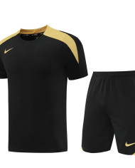 Nike Short sleeved suit ND05 Black Gold Shorts Set