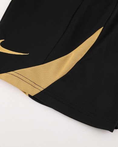 Nike Short sleeved suit ND05 Black Gold Shorts Set