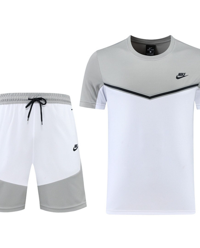 Nike Short sleeved suit ND01 Grey Shorts Set