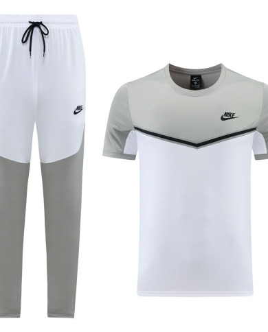 Nike Short sleeved suit ND01 Grey Pants Set