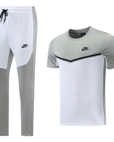 Nike Short sleeved suit ND01 Grey Pants Set